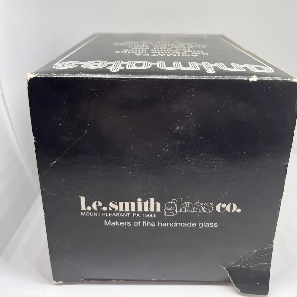 Vintage L.E.Smith Glass Animates Christmas Eve Candle Lamp 1970s Original Box